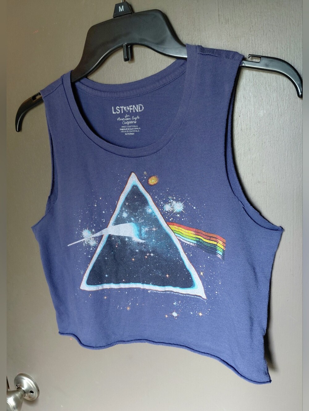 Pink Floyd "Dark Side of the Moon" cropped tank top